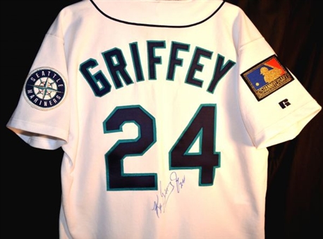 1994 Ken Griffey Game Used and Autographed Jersey, Griffey LOA  and MEARS A-10
